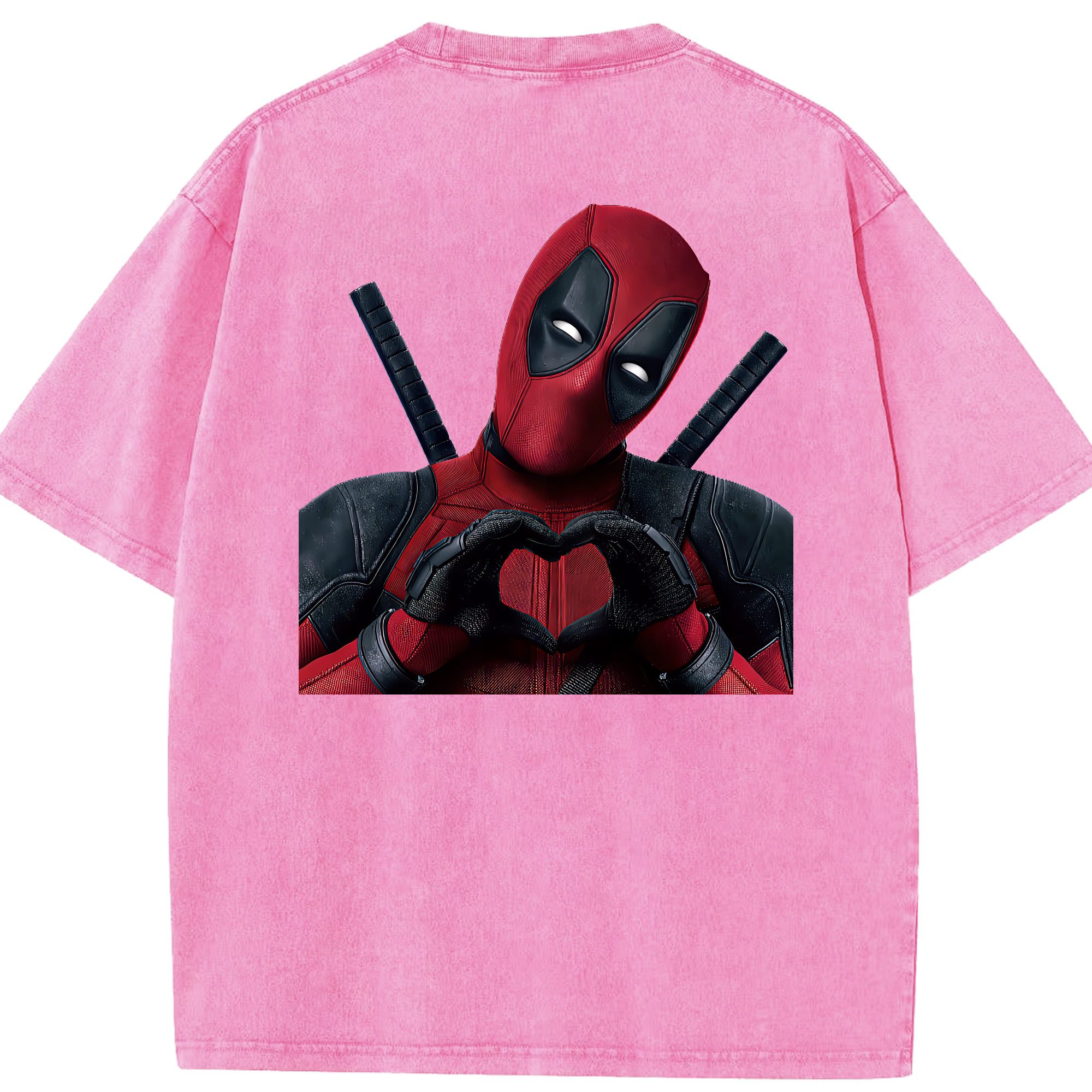 （画像用） Deadpool デッドプール 綿100% ヴィンテージ風 半袖Tシャツ（背面プリント）